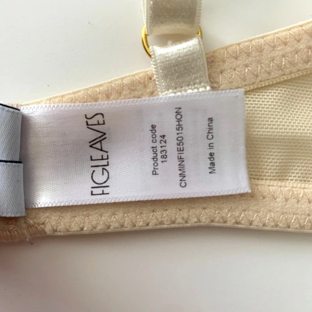 NWT Figleaves Pimlico Bra Nude Ivory Sheer Underwire Bra 32D Non Padded Balcony - Picture 7 of 10